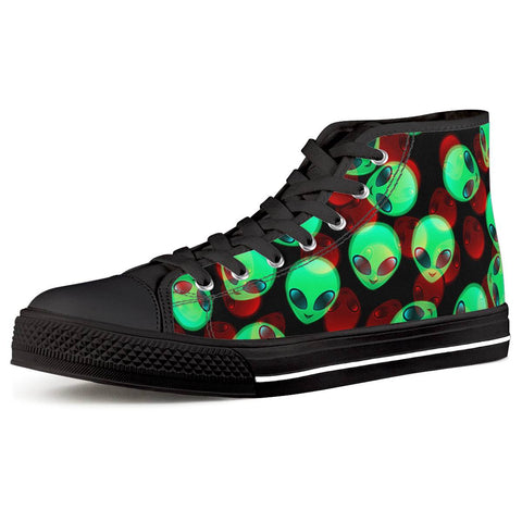 Aliens Black High Top Canvas Shoes