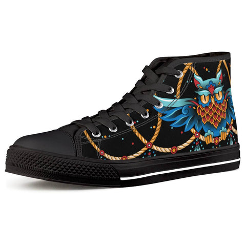 Dream Catcher - Black High Top Canvas Shoes