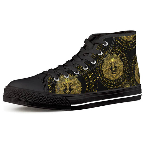 lion Black High Top Canvas Shoes