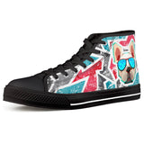 Bulldog Black High Top Canvas Shoes