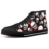 skull Black High Top Canvas Shoes