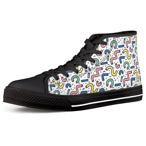 Gettin' Jiggy - Black High Top Canvas Shoes