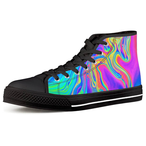 Drip - Black High Top Canvas Shoes