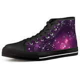 Cosmic Sparkle - Black High Top Canvas Shoes