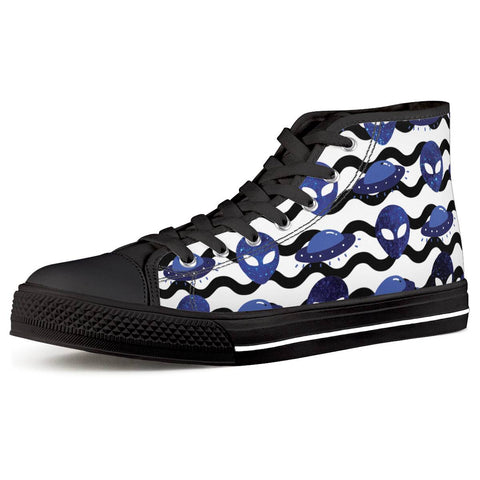 Outta Here - Black High Top Canvas Shoes