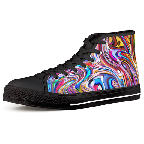 Lucid Dream - Black High Top Canvas Shoes