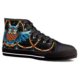 owl Black High Top Canvas Shoes