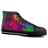 Acid Rainbow - Black High Top Canvas Shoes