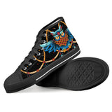 owl Black High Top Canvas Shoes