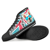 Bulldog Black High Top Canvas Shoes