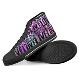 Live Laugh Love Black High Top Canvas Shoes