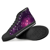 Cosmic Sparkle - Black High Top Canvas Shoes