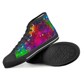 Acid Rainbow - Black High Top Canvas Shoes