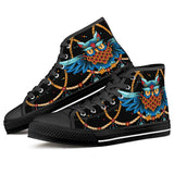 owl Black High Top Canvas Shoes