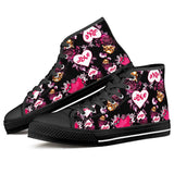 Cupid Black High Top Canvas Shoes