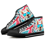 Bulldog Black High Top Canvas Shoes