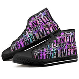 Live Laugh Love Black High Top Canvas Shoes