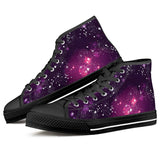 Cosmic Sparkle - Black High Top Canvas Shoes