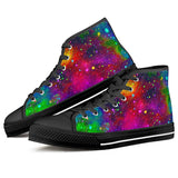 Acid Rainbow - Black High Top Canvas Shoes