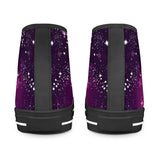 Cosmic Sparkle - Black High Top Canvas Shoes