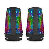 Acid Rainbow - Black High Top Canvas Shoes