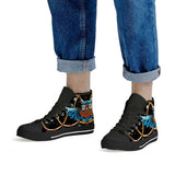 owl Black High Top Canvas Shoes