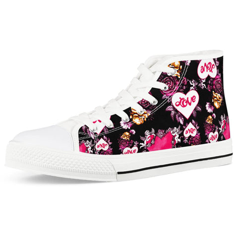 Cupid White High Top Canvas Shoes