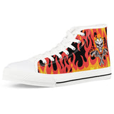 Skull and gun White High Top Canvas Shoes