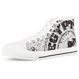 Egyptian Pyramids White High Top Canvas Shoes