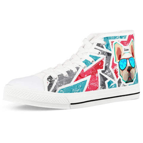 Bulldog White High Top Canvas Shoes