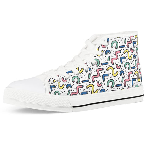 Gettin' Jiggy - White High Top Canvas Shoes