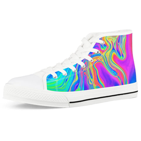 Drip - White High Top Canvas Shoes