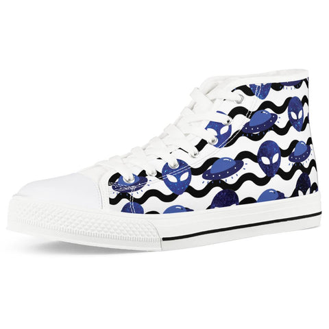 Outta Here - White High Top Canvas Shoes