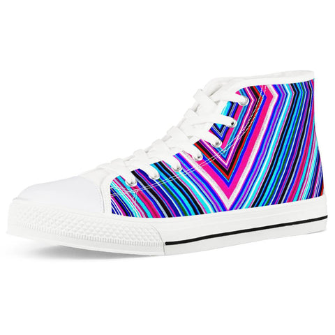 Illusions - White High Top Canvas Shoes