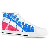 Eiffel Tower White High Top Canvas Shoes