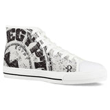 Egyptian Pyramids White High Top Canvas Shoes