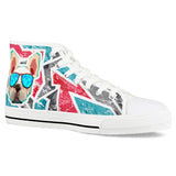 Bulldog White High Top Canvas Shoes