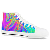 Drip - White High Top Canvas Shoes