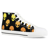 Alien Invasion - White High Top Canvas Shoes