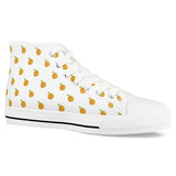 Orange Cartoon -  Drawing Pattern Design White High Top Canvas Shoes