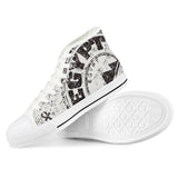 Egyptian Pyramids White High Top Canvas Shoes