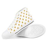 Orange Cartoon -  Drawing Pattern Design White High Top Canvas Shoes