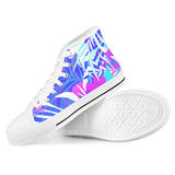 Summer Vibes - White High Top Canvas Shoes