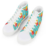 French fries White High Top Canvas Shoes