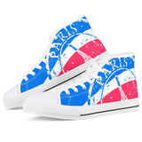 Eiffel Tower White High Top Canvas Shoes