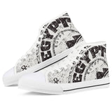 Egyptian Pyramids White High Top Canvas Shoes