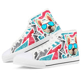 Bulldog White High Top Canvas Shoes