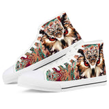 owl White High Top Canvas Shoes