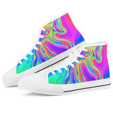 Drip - White High Top Canvas Shoes