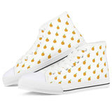 Orange Cartoon -  Drawing Pattern Design White High Top Canvas Shoes